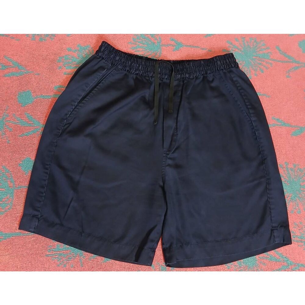 Cdlp mens small shorts 100% lyocell navy blue draw string casual walking